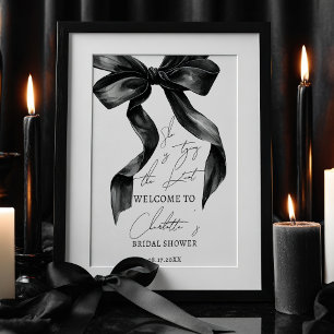 Välkomsthälsning för Svart Bow Tying Knot-Möhippa Poster