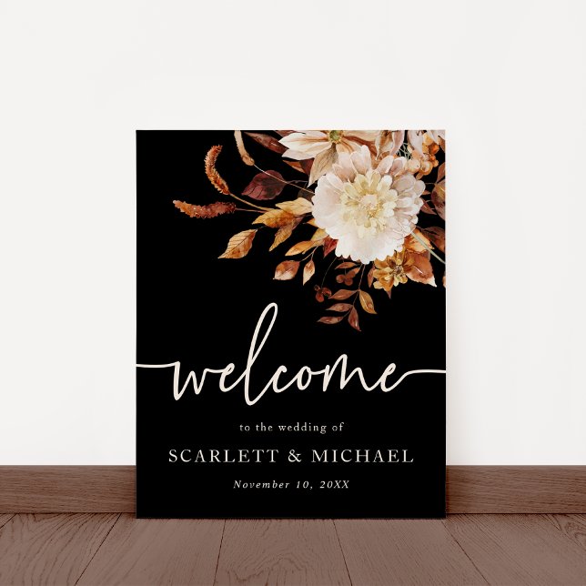 Välkomsthälsning för svart Poster (Black Fall Welcome Poster
)