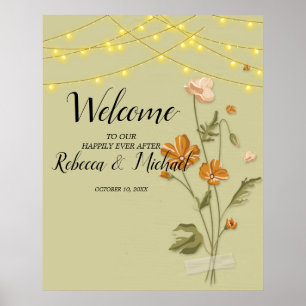Välkomsthälsning för trendiget ljus för Rustic str Poster