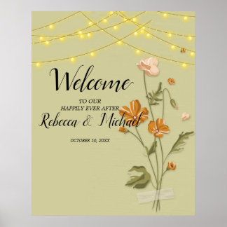 Välkomsthälsning för trendiget ljus för Rustic str Poster