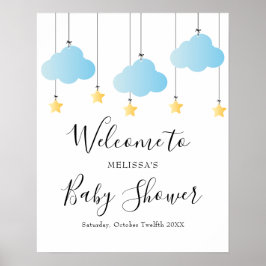 Välkomsthälsning för Twinkle Blue Boy Shower Poster