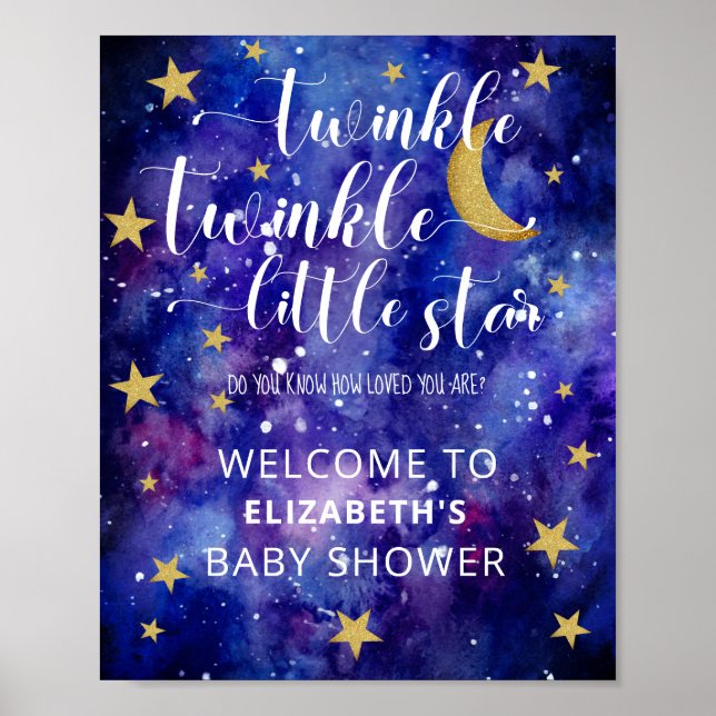 Välkomsthälsning för Twinkle Little Star Baby Show Poster (Framsidan)