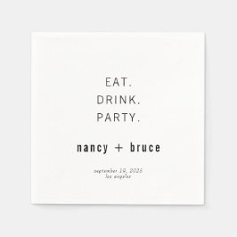 Välkomsthälsning för ultraminimala moderna typogra pappersservett