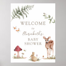 Välkomsthälsning för vackra skogsdjur, babyskor