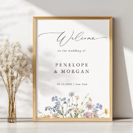 Välkomsthälsning för vår Wildblomsggarden Wedding Poster