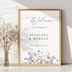 Välkomsthälsning för vår Wildblomsggarden Wedding Poster