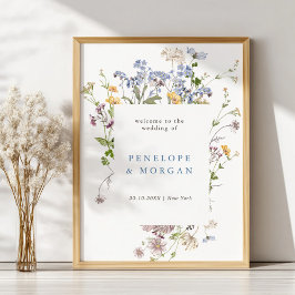 Välkomsthälsning för vår Wildblomsggarden Wedding Poster