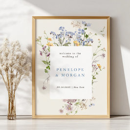 Välkomsthälsning för vår Wildblomsggarden Wedding Poster