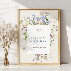 Välkomsthälsning för vår Wildblomsggarden Wedding Poster