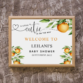Välkomsthälsning för vattenfärgen Baby Shower Cuti Poster