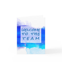 Välkomsthälsning för vattenfärgsfärg i Aquamarine