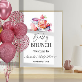 Välkomsthälsning för Watercolor Pancake Baby Brunc Poster