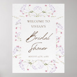 Välkomsthälsning för Watercolor Vår Wildbloms Möhi Poster