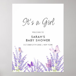 Välkomsthälsning för Whimsique Lavender Butterfly  Poster