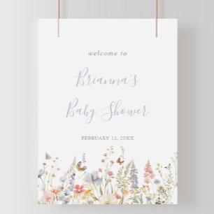 Välkomsthälsning för Wildblomma Baby Shower, somma Poster