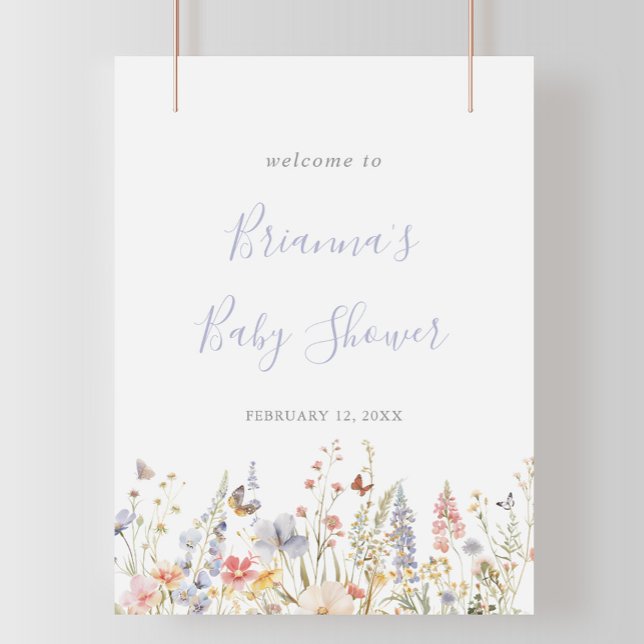 Välkomsthälsning för Wildblomma Baby Shower, somma Poster (Skapare uppladdad)