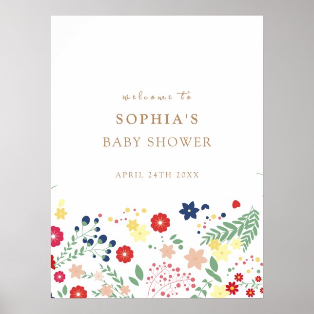 Välkomsthälsning för Wildblomma-babykläder av enke Poster (Framsidan)
