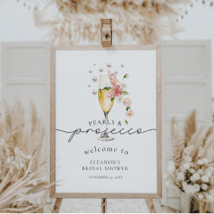 Välkomsthälsning för Wildblommor Pearls & Prosecco Poster