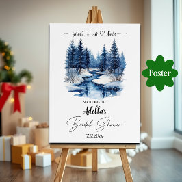 Välkomsthälsning för Winter Forest Snö i Kärlek Mö Poster