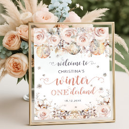 Välkomsthälsning för Winter ONEderland Rosa Guld B Poster