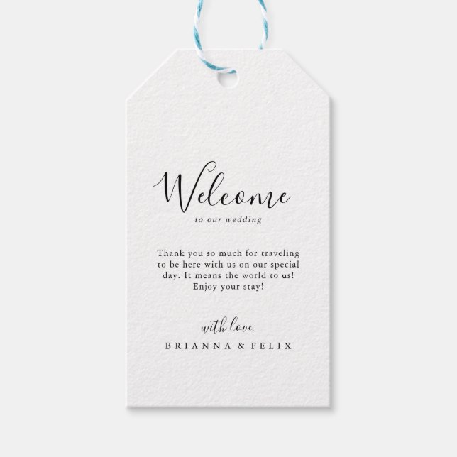 Välkomsthälsning från Bröllop som är minimalistisk Presentetikett (Framsidan)