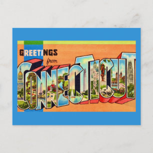 Välkomsthälsning från Connecticut Retro vykort