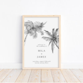 Välkomsthälsning från det moderna, tropiska, minim poster