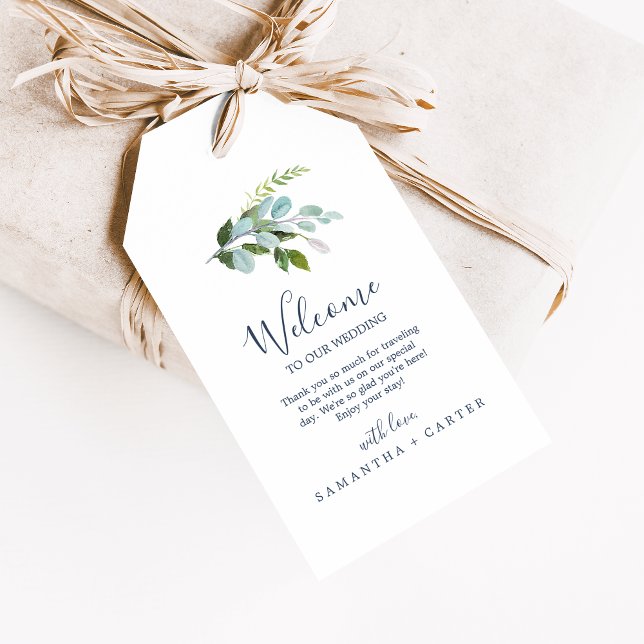 Välkomsthälsning från Dubbla-Sided Bröllop Presentetikett (Skapare uppladdad)