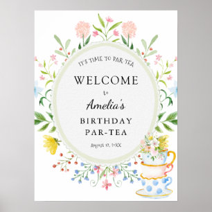 Välkomsthälsning från födelsedagen Tea Party Whims Poster