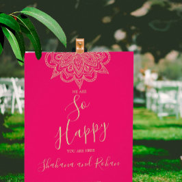 Välkomsthälsning från Indiens Rosa Guld Färg Chic  Poster