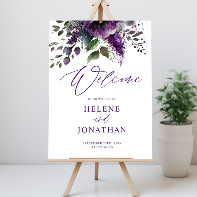 Välkomsthälsning i Botaniskt Modern Elegant bröllo Poster (Botanical Modern Elegant Wedding Welcome Poster)