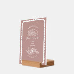 Välkomsthälsning om blommigt Gräns Rosa Bröllop<br><div class="desc">Vitkonsblommor,  botaniska illustrationer med vit text och hand plockade gräns över rosa bakgrund.</div>