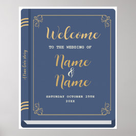 Välkomsthälsning om Bröllop Bibliotek-tecknet Förf Poster