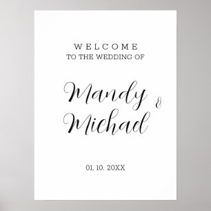 Välkomsthälsning om Bröllop med minimalistisk mode Poster