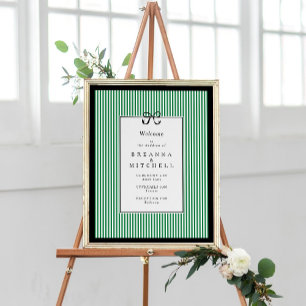 Välkomsthälsning om Elegant Svarte Gräns Bow Bröll Poster