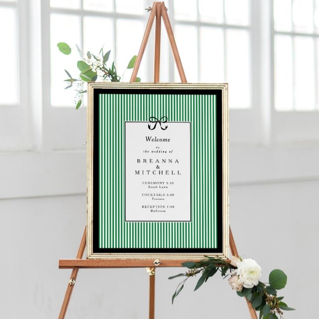 Välkomsthälsning om Elegant Svarte Gräns Bow Bröll Poster (Skapare uppladdad)