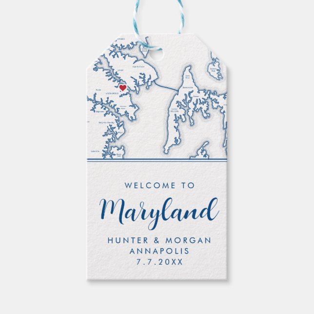 Välkomsthälsning om minimalt Modern Navy Bröllop Presentetikett (Framsidan)