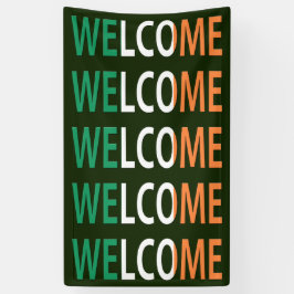 Välkomsthälsning på Irish Flagga (v) blnt