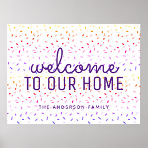 Välkomsthälsning till anpassningsbar Family Namn O Poster