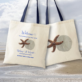 Välkomsthälsning till Beach Wedand Sand Dollar Sta Tygkasse