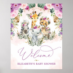 Välkomsthälsning till den tropiska Blommigten Jung Poster