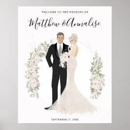 Välkomsthälsning till Groom Bröllop Poster