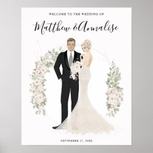 Välkomsthälsning till Groom Bröllop Poster