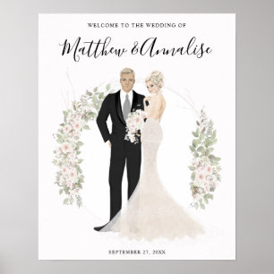 Välkomsthälsning till Groom Bröllop Poster