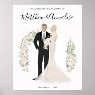 Välkomsthälsning till Groom Bröllop Poster