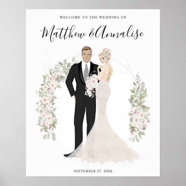 Välkomsthälsning till Groom Bröllop Poster (Framsidan)
