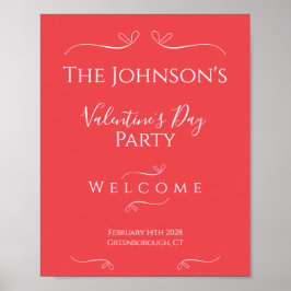 Välkomsthälsning till Modern Elegant Valentines da Poster