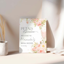 Välkomsthälsning till Petals och Proseccos Möhippa Poster