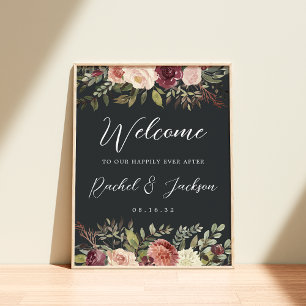 Välkomsthälsning till Rustic Bloom Watercolor Blom Poster