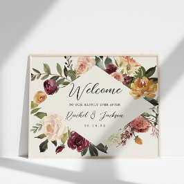 Välkomsthälsning till Rustic Bloom Watercolor Blom Poster